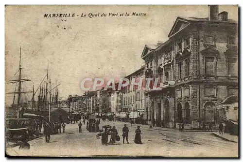 Cartes postales Marseille Le Quai du Port et la Mairie