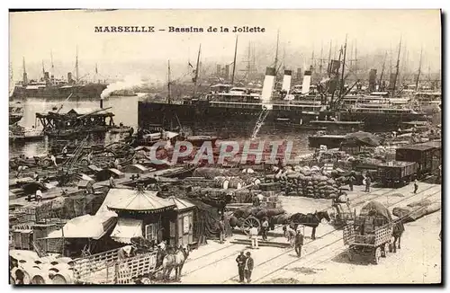 Ansichtskarte AK Marseille Bassins de la Joliette Bateaux