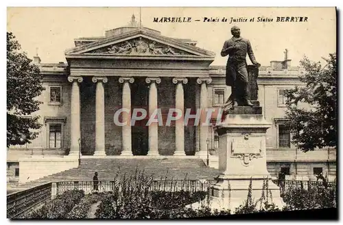 Ansichtskarte AK Marseille Palais de Justice et Statue Berryer