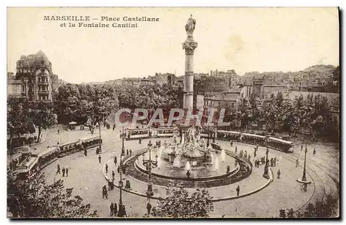 Ansichtskarte AK Marseille Place Castellane et la Fontaine Cantini