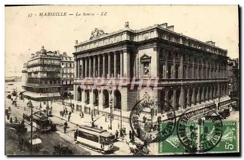 Cartes postales Marseille La Bourse Tramways