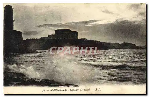 Cartes postales Marseille Coucher de Soleil