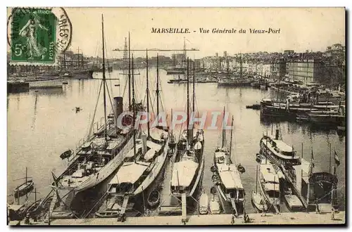 Cartes postales Marseille Vue generale Vieux Port Bateau