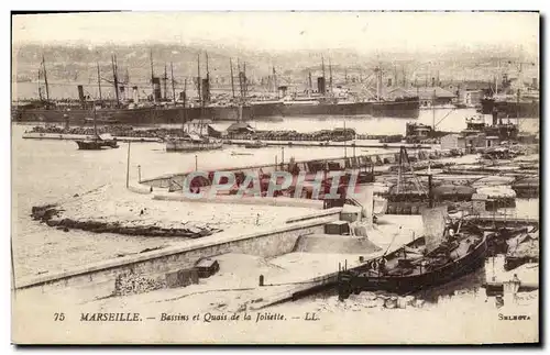 Ansichtskarte AK Marseille Bassins et Quais de la Joliette Bateaux