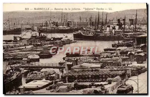 Ansichtskarte AK Marseille Bassins de la Joliette Bateaux