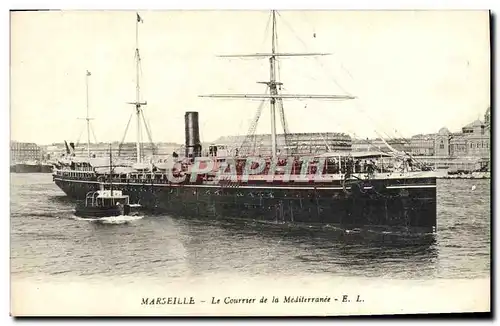 Cartes postales Marseille le courrier de la mediterranee Bateau