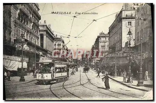 Ansichtskarte AK Marseille Rue Cannebiere Tramway