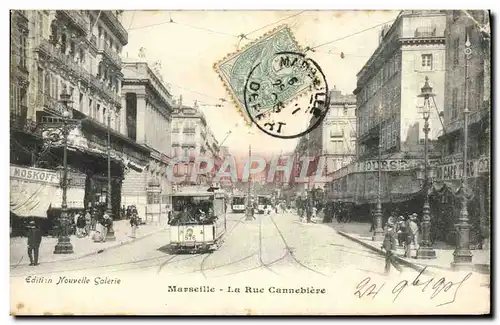 Cartes postales Marseille La rue Cannebiere Tramway Moskoff