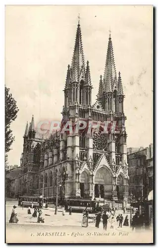 Cartes postales Marseille eglise st vincent de paul