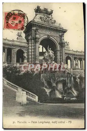 Ansichtskarte AK Marseille Palais Longchamp motif central