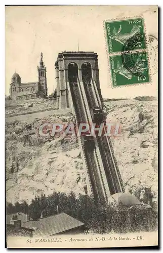 Cartes postales Marseille Ascenseurs de ND de la Garde