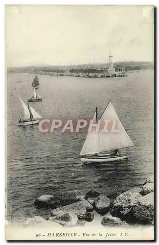 Cartes postales Marseille Vue de la jetee Bateau