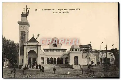 Cartes postales Marseille Exposition coloniale 1906 palais de l&#39algerie