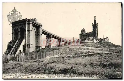 Cartes postales Marseille de la garde passerelle des ascenseurs