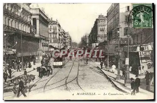 Ansichtskarte AK Marseille La Cannebiere Tramway