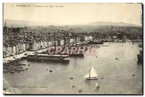 Ansichtskarte AK Marseille Perspective du quai du port