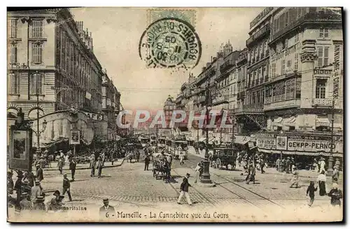 Cartes postales Marseille La Cannebiere vue du cours