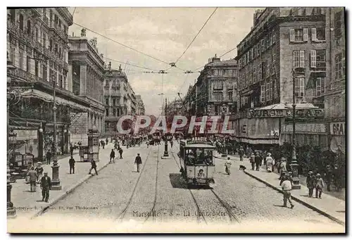 Ansichtskarte AK Marseille La cannebiere Tramway