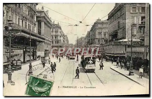 Ansichtskarte AK Marseille La cannebiere Tramway