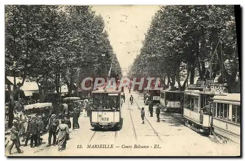 Ansichtskarte AK Marseille Cours Belsunce Tramways