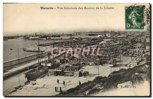 Cartes postales Marseille vue generale des bassins de la joliette Bateaux