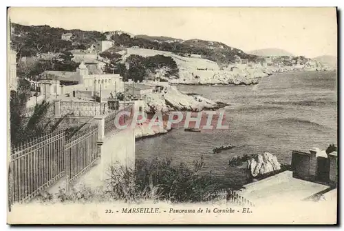 Cartes postales Marseille Panorama der la corniche