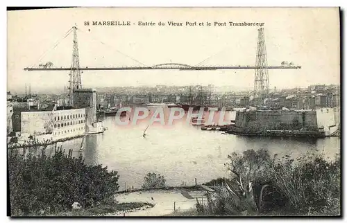 Ansichtskarte AK Marseille Entree du vieux port et le pont transbordeur