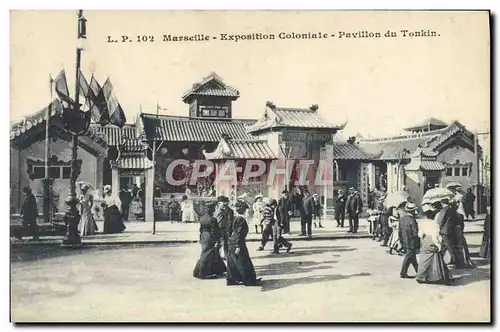 Cartes postales Marseille Exposition coloniale pavillon du tonkin