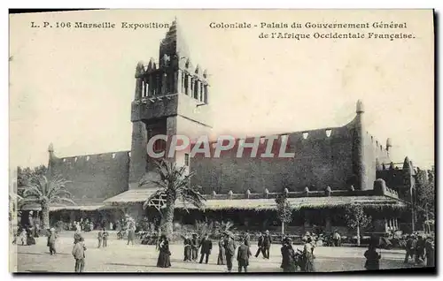 Cartes postales Marseille Exposition coloniale palais du gouvernement general de l&#39afrique Occidentale Franca