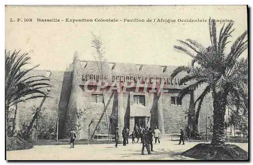 Cartes postales Marseille Exposition coloniale pavillon de l&#39afrique occidentale