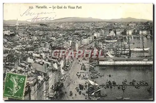 Ansichtskarte AK Marseille Le quai du vieux port Bateaux