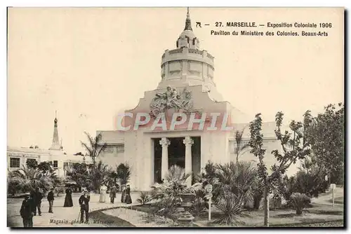 Cartes postales Marseille Exposition coloniale 1906 Pavillon du ministere des colonies beaux-arts