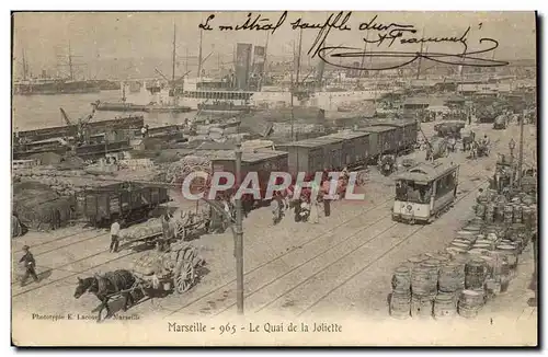 Ansichtskarte AK Marseille Le quai de la Joliette Bateaux Tramway