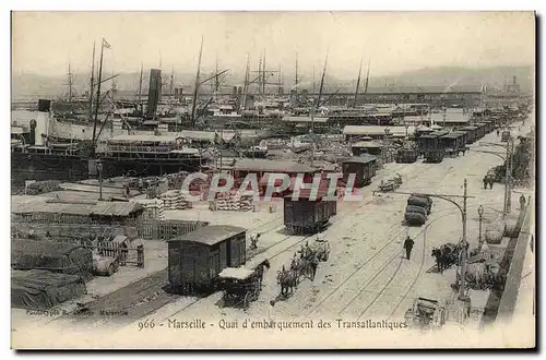 Cartes postales Marseille Quai d&#39embarquement des transatlantiques Bateaux