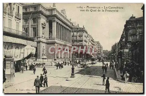 Cartes postales Marseille La cannebiere vue du quai de la fraternite