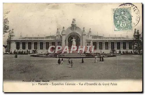 Cartes postales Marseille Exposition coloniale 1906 Vue d&#39ensemble du grand palais