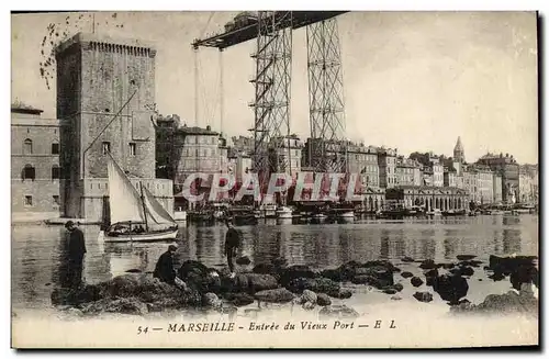 Ansichtskarte AK Marseille Entree du vieux port Pont transbordeur