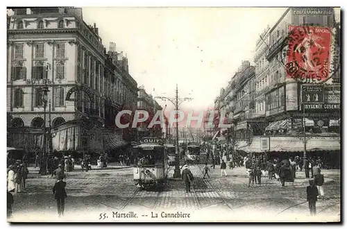 Cartes postales Marseille La cannebiere Tramway