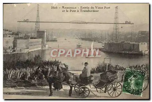 Cartes postales Marseille entree du vieux port et le pont a transbordeur