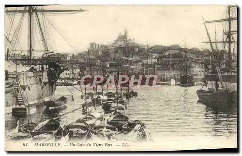 Cartes postales Marseille un coin du vieux port Bateaux