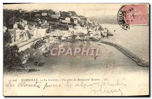 Cartes postales Marseille La corniche vue prise du restaurant Roubion