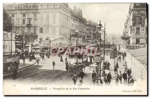 Cartes postales Marseille Perspective de la rue Cannebiere