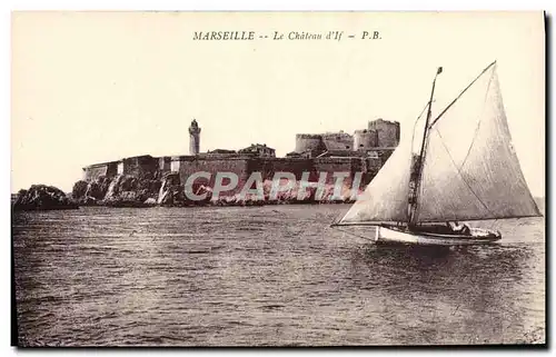 Cartes postales Marseille Le Chateau d&#39If Bateau