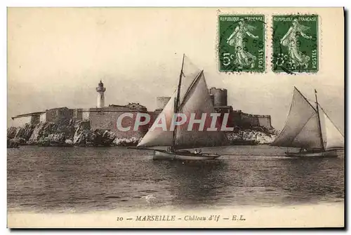 Cartes postales Marseille Le Chateau d&#39If Bateaux