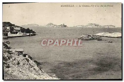 Cartes postales Marseille Le Chateau d&#39If et les iles des Frioul