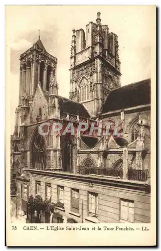 Ansichtskarte AK Caen L&#39Eglise Saint Jean et tour Penchee