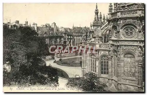 Cartes postales Caen Abside de L&#39Eglise Saint Pierre et le Jardin