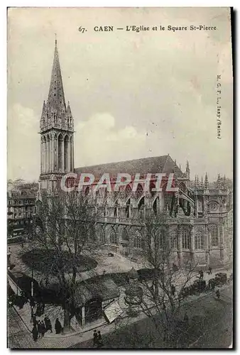 Cartes postales Caen L&#39Eglise et le square Saint Pierre