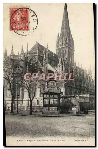 Ansichtskarte AK Caen L&#39Eglise Saint Pierre Vue de L&#39Abside Publicite chocolat Menier