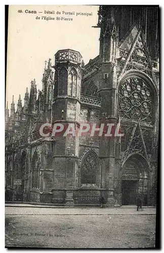 Ansichtskarte AK Caen Detail du Portail principal de l&#39Eglise Saint Pierre